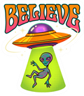 Alien Believe Stickers