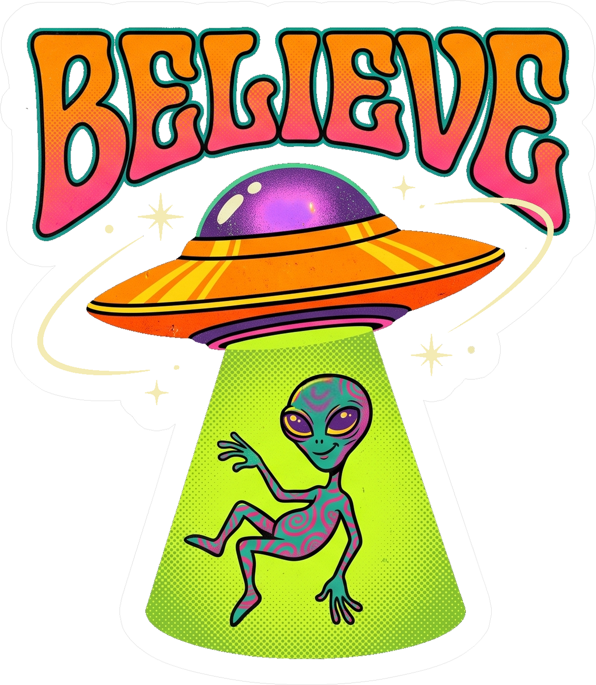 Alien Believe Stickers