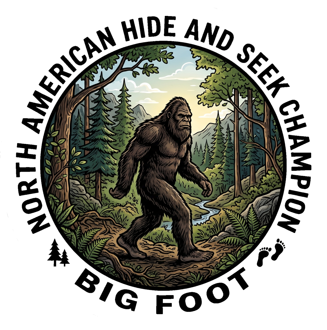 Bigfoot Hide And Seek Stickers