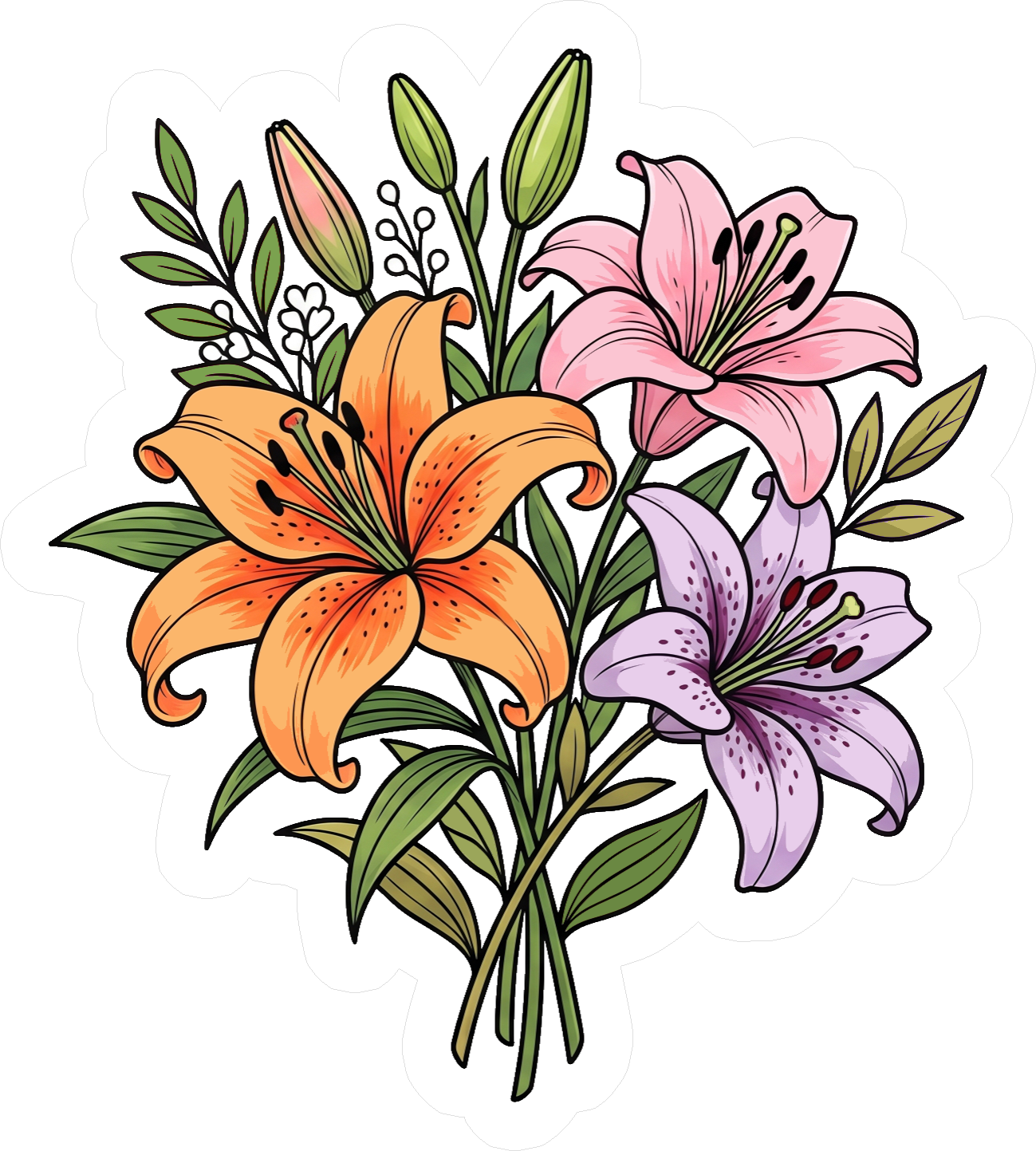 Flowers Lillies Stickers