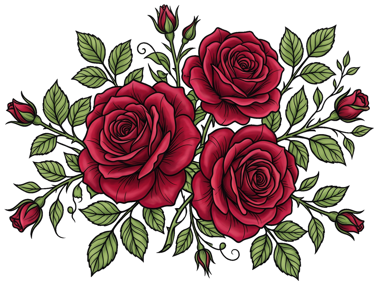 Flowers Roses Short Sleeve T-Shirt