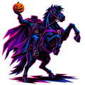 Halloween 80s Headless Horseman Short Sleeve T-Shirt