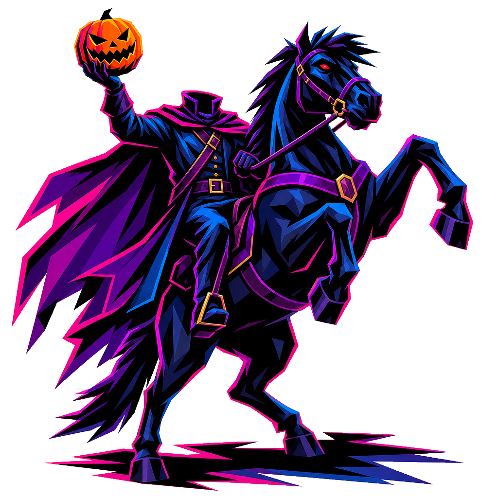 Halloween 80s Headless Horseman Short Sleeve T-Shirt
