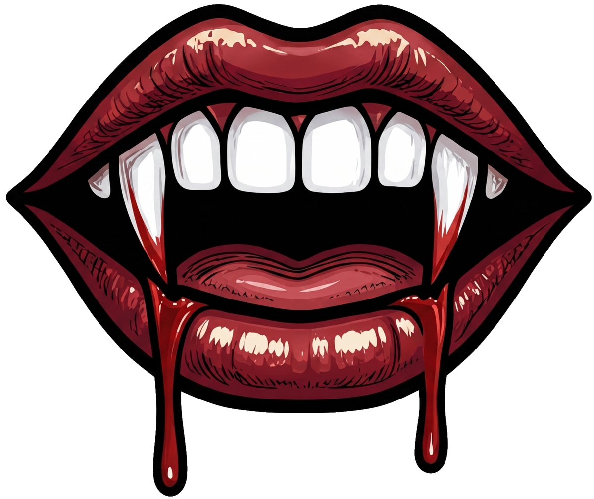 Halloween Lips And Fangs Short Sleeve T-Shirt