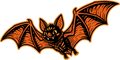 Halloween Orange Bat Short Sleeve T-Shirt