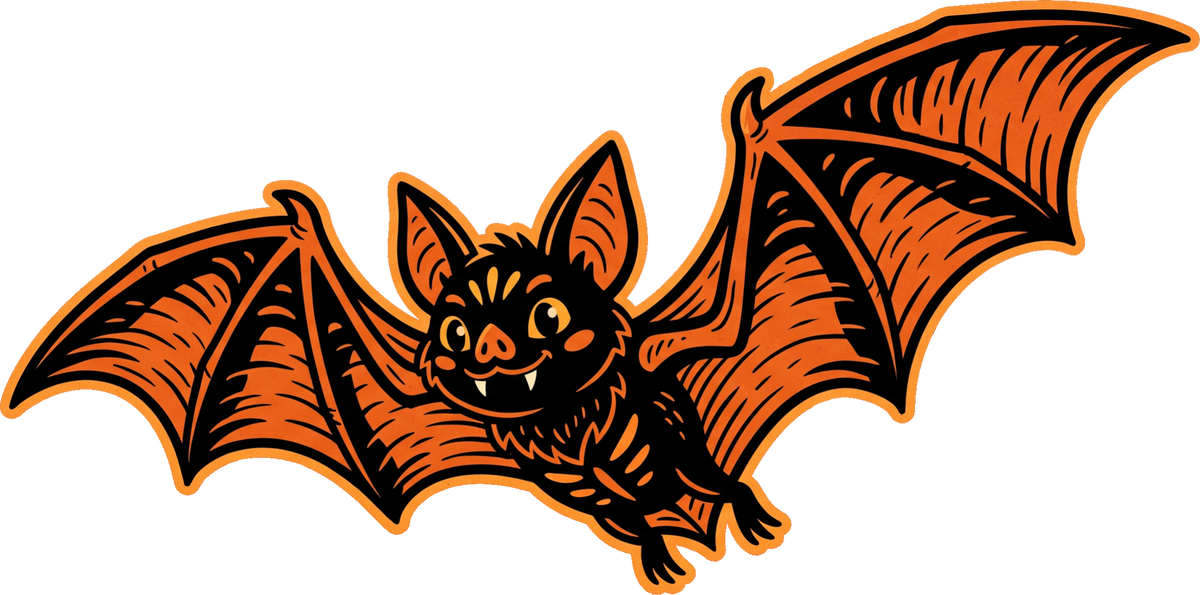 Halloween Orange Bat Short Sleeve T-Shirt