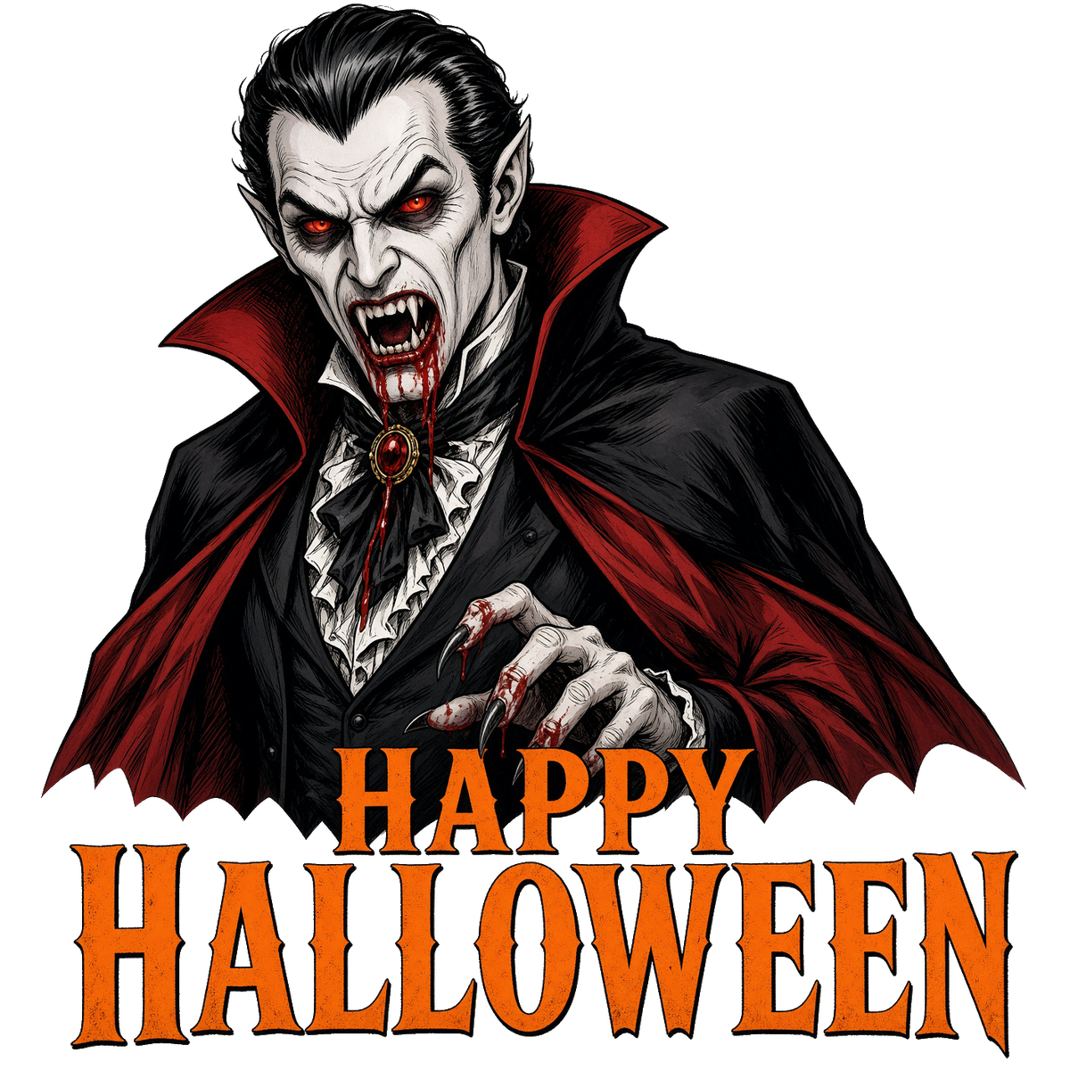 Halloween Vampire Short Sleeve T-Shirt