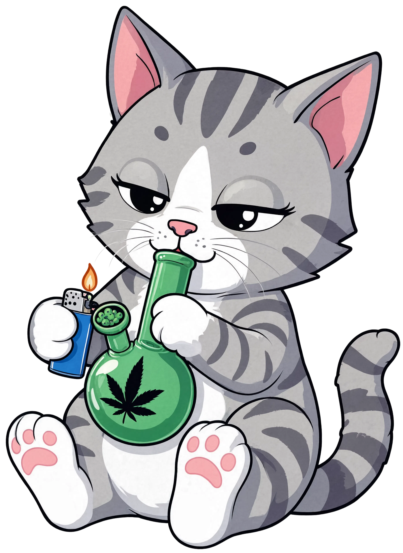 Kitten Bong Short Sleeve T-Shirt