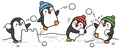 Penguin Snowball Fight Short Sleeve T-Shirt